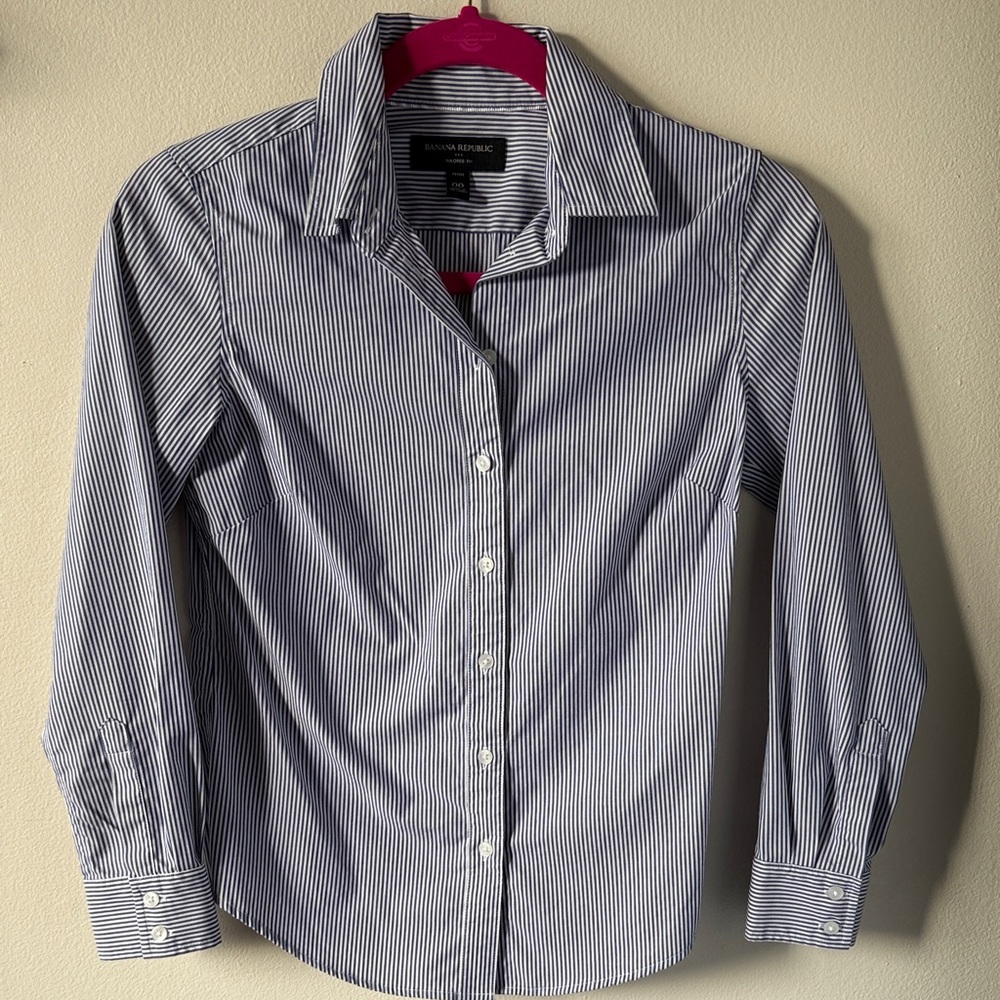 Women Striped Button-Up Shirt